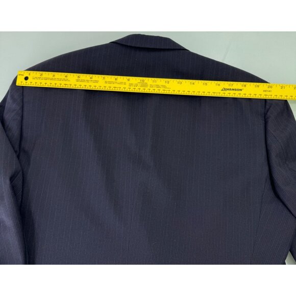 VTG Burberry 2 Piece Suit 42R Blazer 36X30 Pants Ventless Pinstripe USA Made - Picture 13 of 16